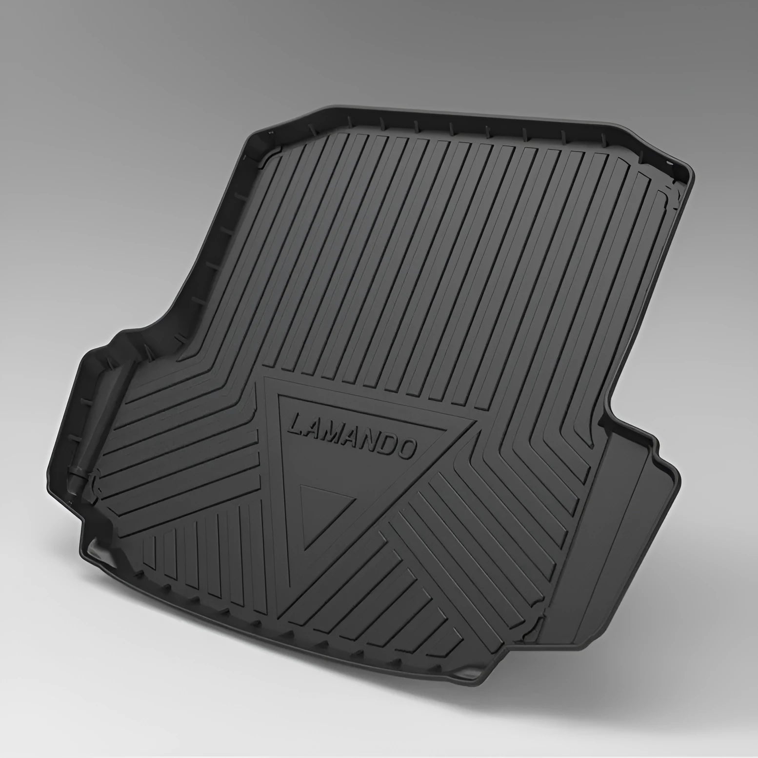 Black carbon fibre pattern car boot liner mat for vehicle cargo protection
