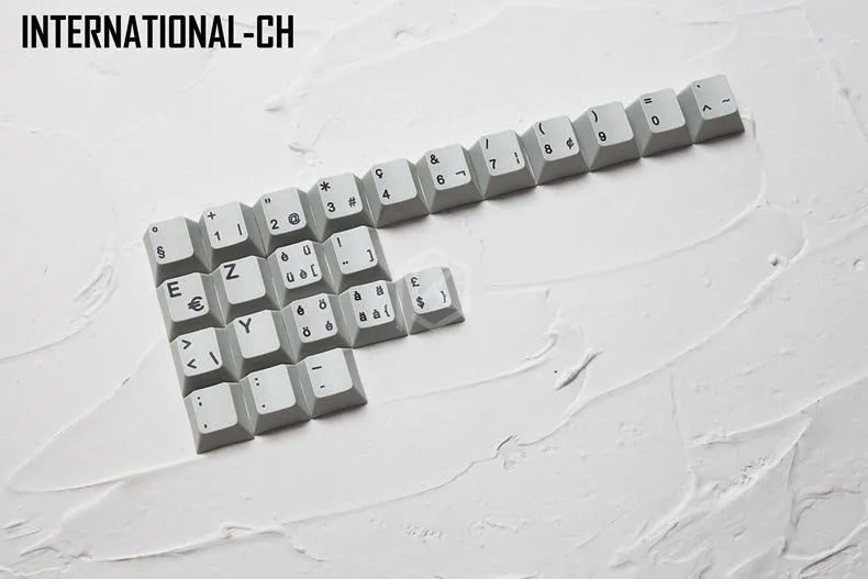 Wired international symbols computer keyboard showing European language layouts with USB and PS/2 connectivity options
