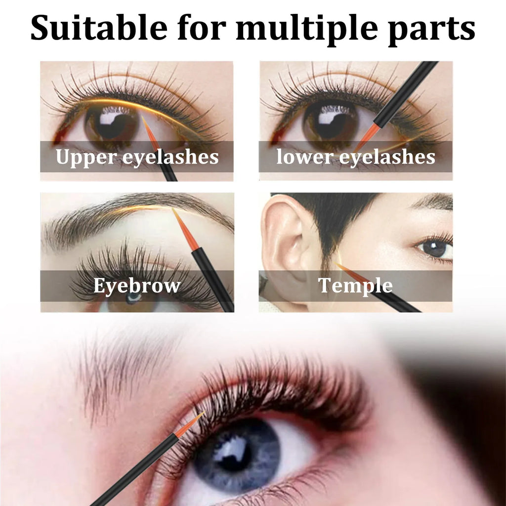 3ml curly black eyelash essence bottle with applicator brush for lash conditioning