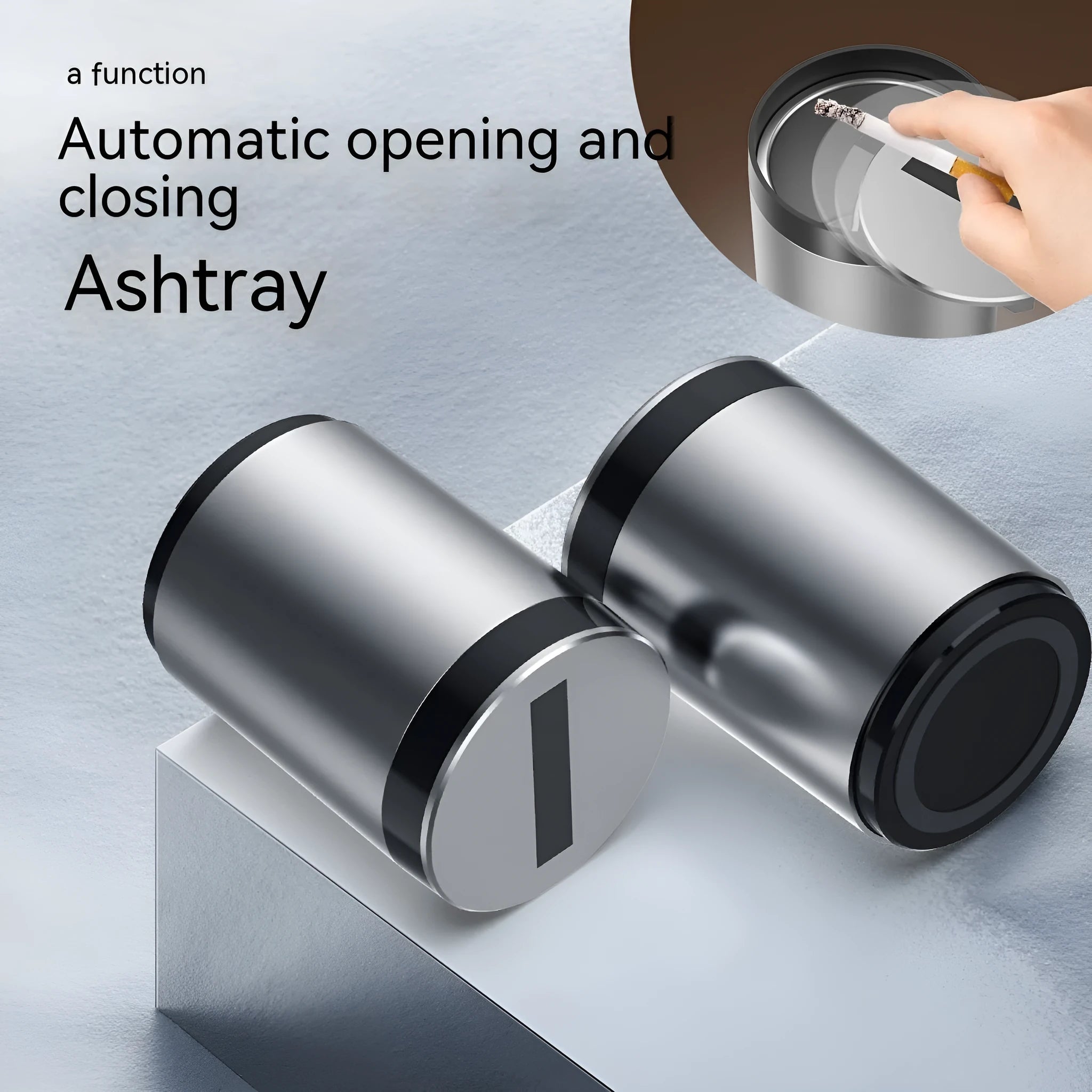 Silver intelligent induction ashtray with automatic opening infrared sensor