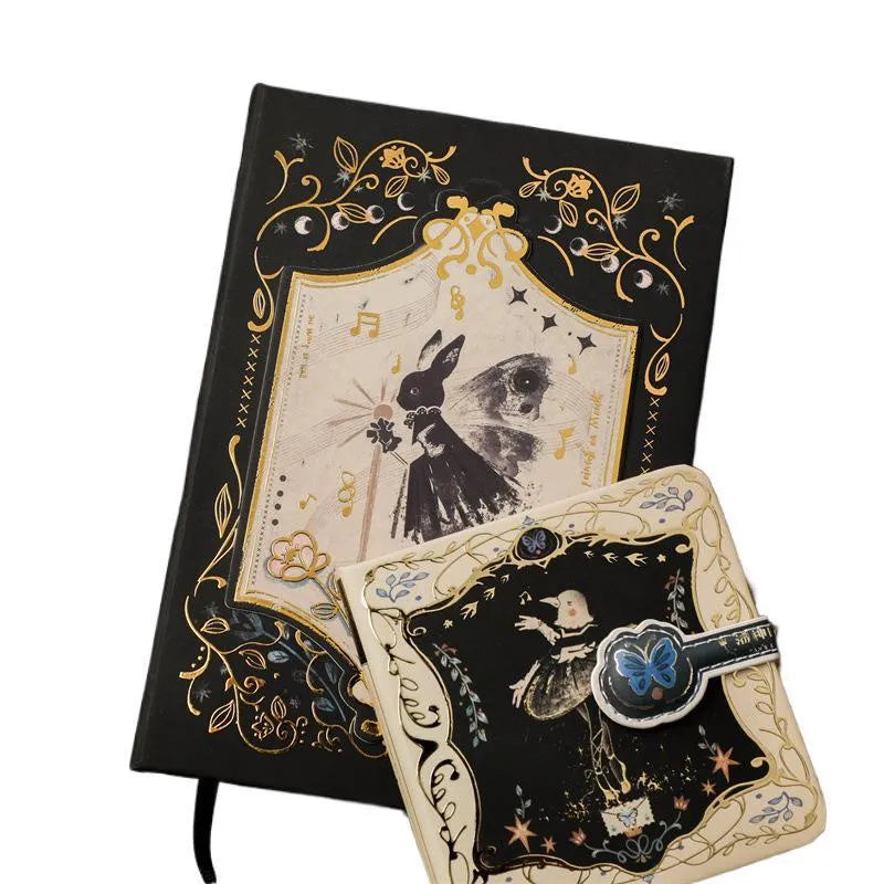 THALO Gothic style retro art A5 notebook showing cover design options with 40g wood pulp paper