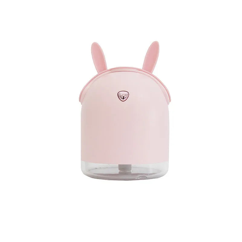 USB ultrasonic mini humidifier in blue with single fog outlet, compact size 91x117.5mm
