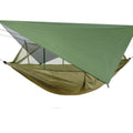 Waterproof camping hammock with mosquito net and sunshade canopy 260 x 140cm in army green