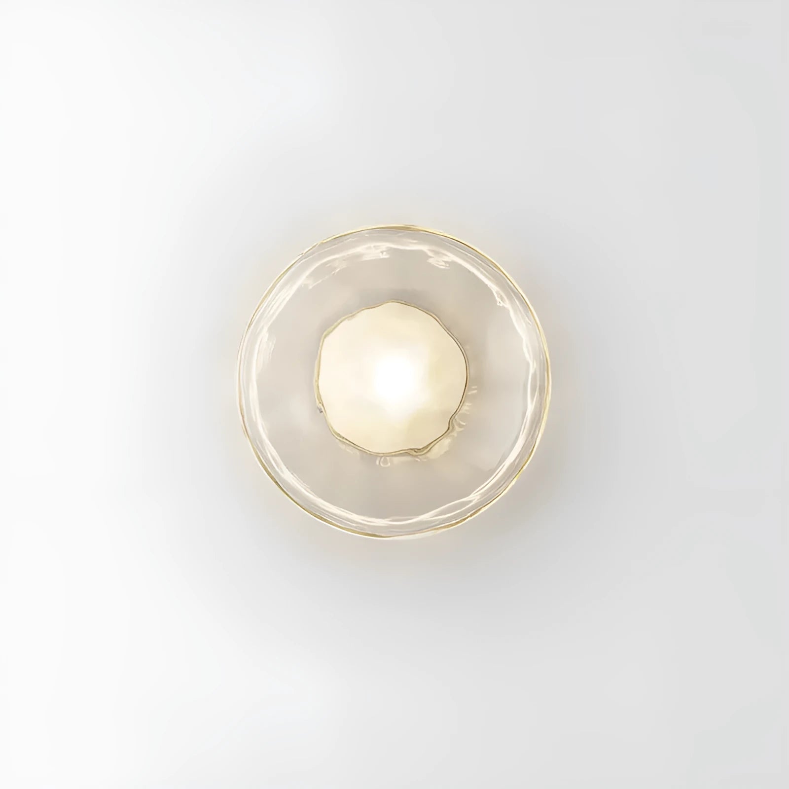 Glass art wall lamp with iron construction in transparent, smoke grey, and frosted shade options