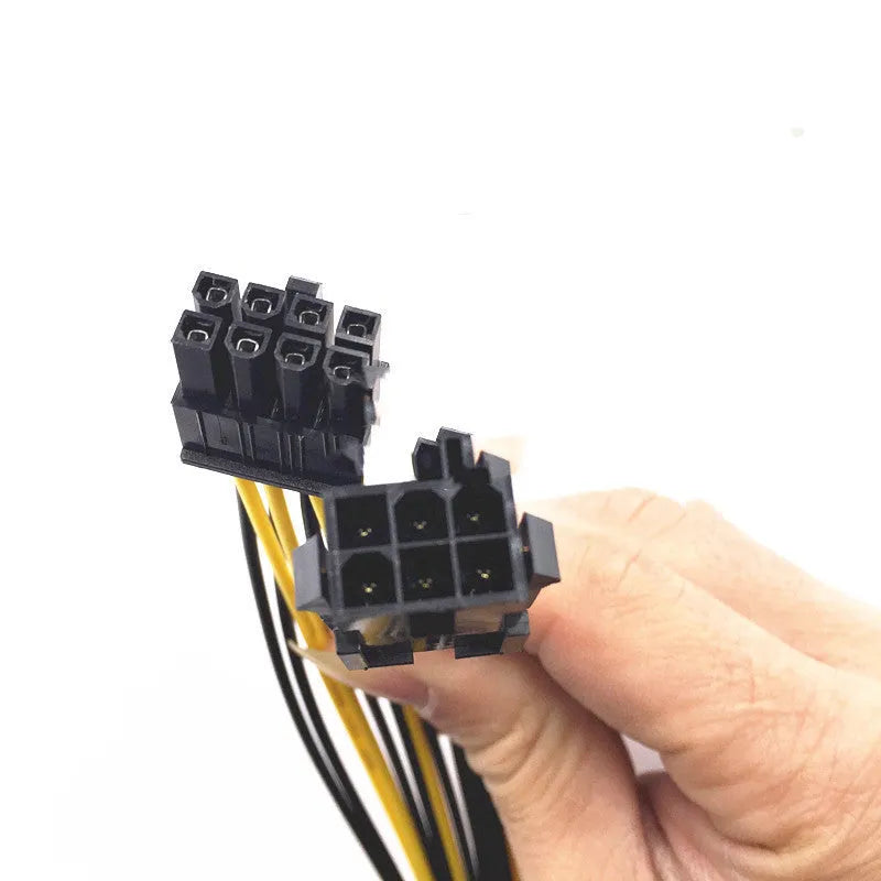 6-pin to 8-pin PC power extension cable measuring 20cm in length