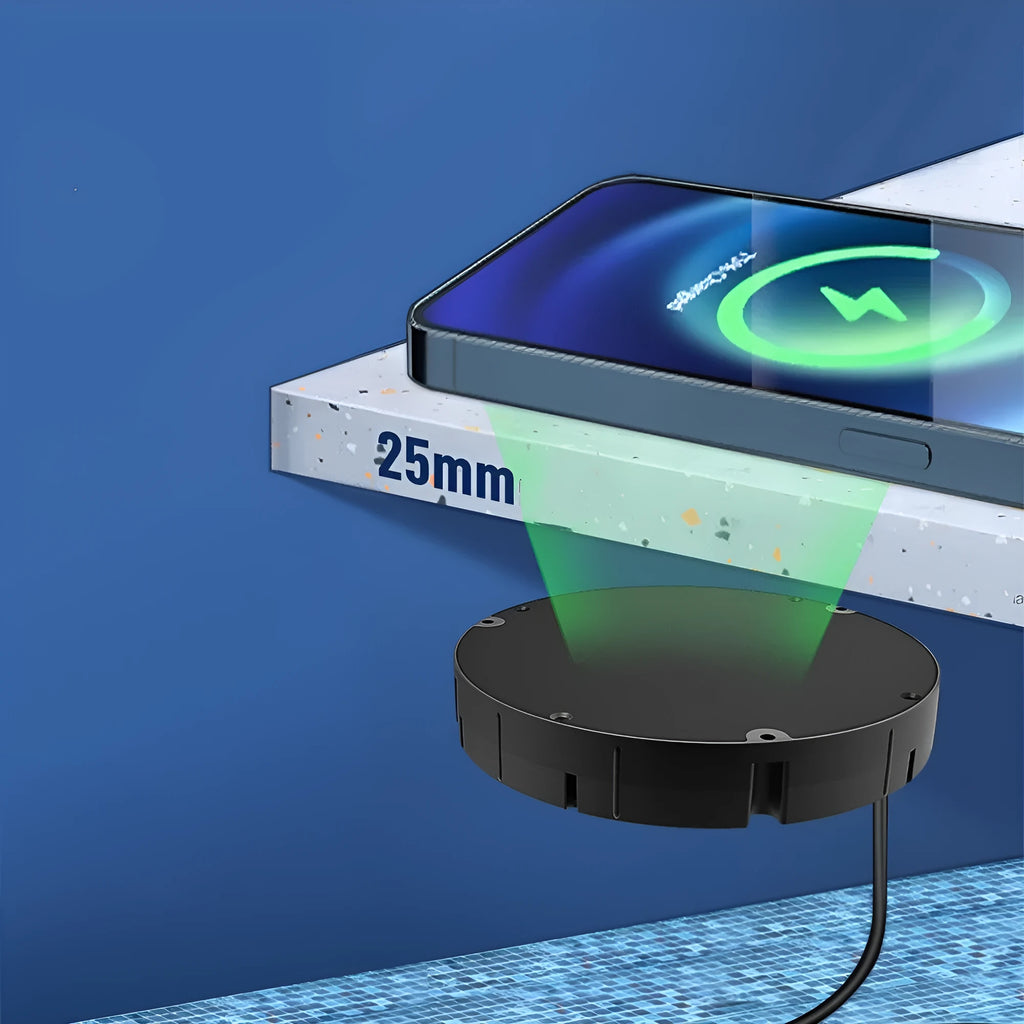 10W car wireless charger for mobile phone with QC3.0 adapter, USB input, available in black