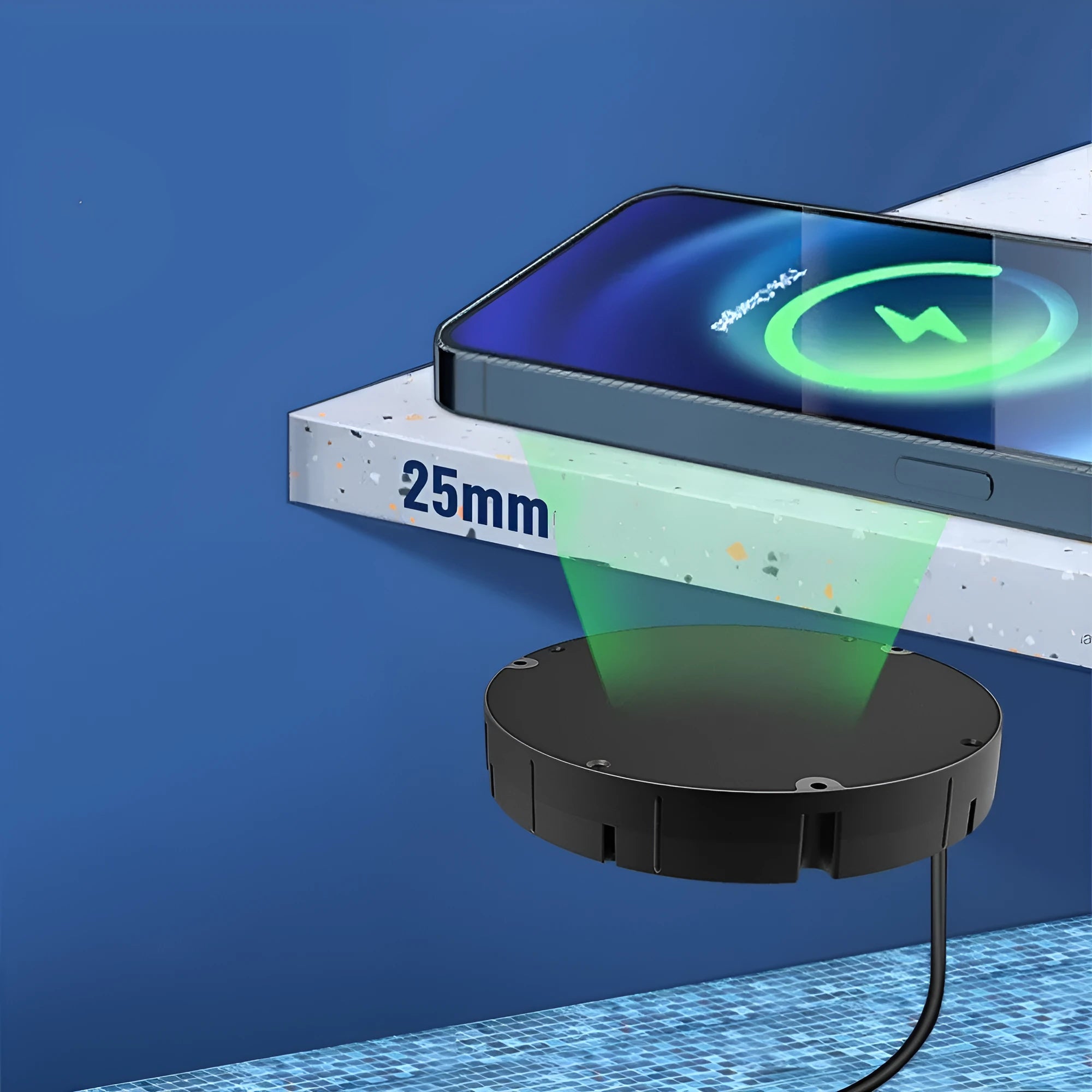 10W car wireless charger for mobile phone with QC3.0 adapter, USB input, available in black