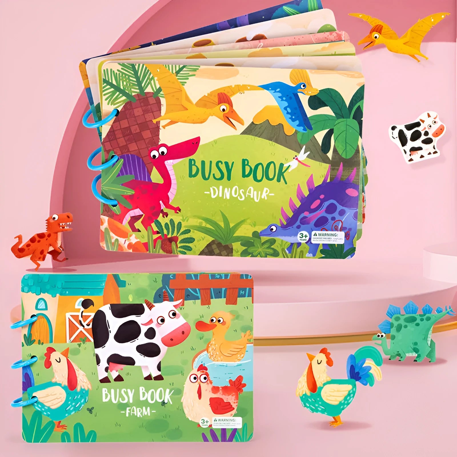 Children's busy book paper puzzle 30.5x21.7x3.3cm with repeated paste design, farm model