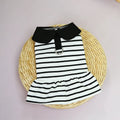 Striped cotton pet T-shirt and skirt summer outfit set for dogs
