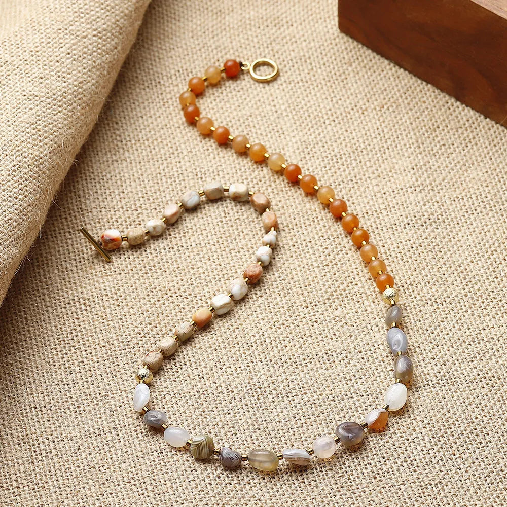 Hand-woven Persian Gulf agate multi-layer bracelet in geometry shape with 3790 colour