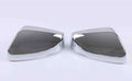 Pair of ABS rearview mirror covers for Cadillac CT5 CT6 in carbon fibre, silver, and rain frame styles.
