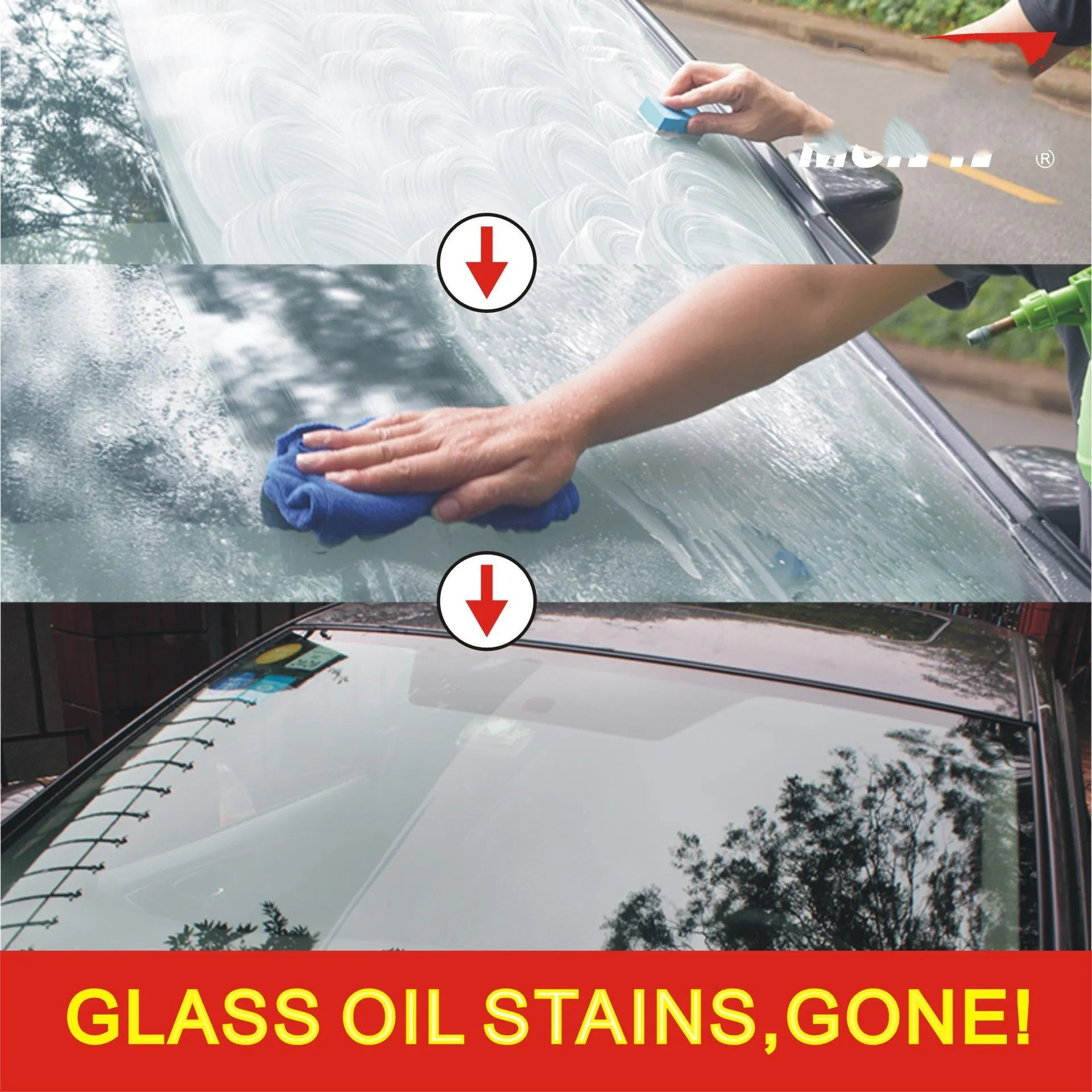 White 15ml glass rainproof agent in a 33g English version bag for car windows.