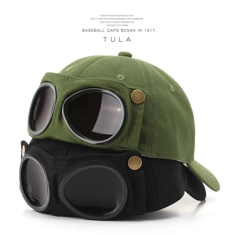 Cotton peaked cap with personalised letter design in black, creamy white, yellow, Army Green for outdoor sunshade