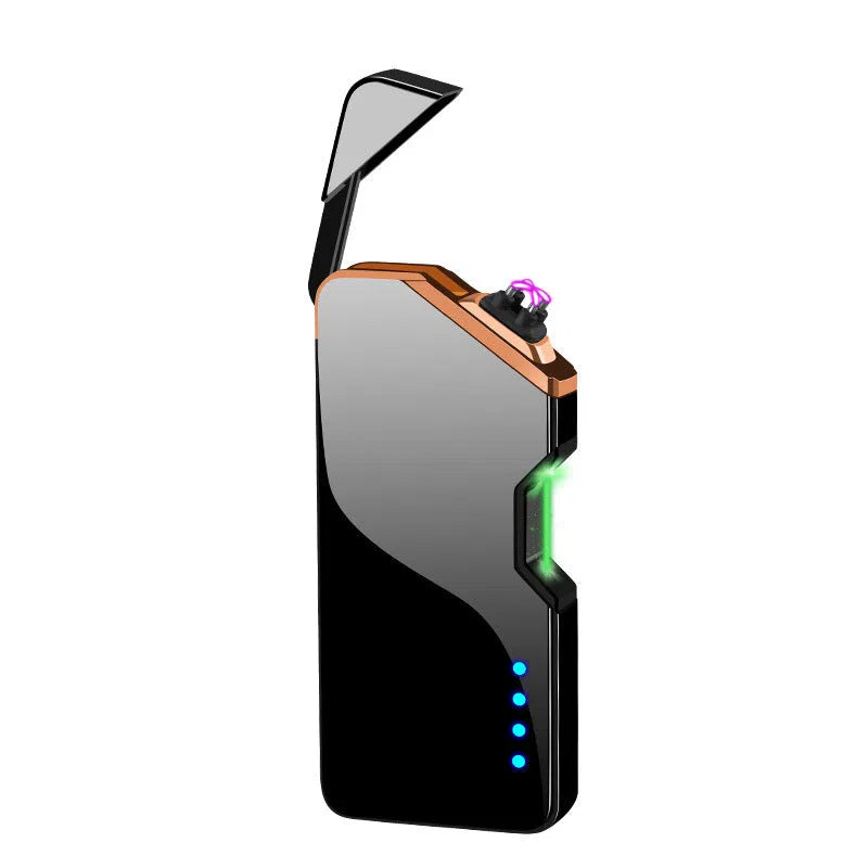 Zinc alloy double arc lighter, 76.5mm x 35mm x 11mm, electroplated finish, model 827, one lighter