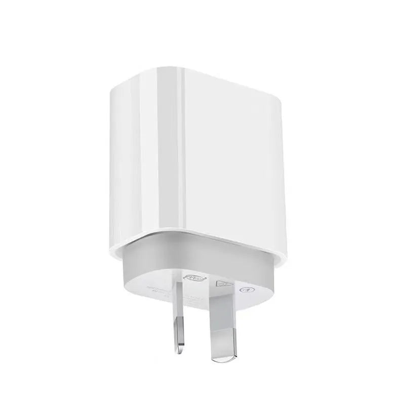 White PD20W fast charge Type-C wall charger with single USB-C port