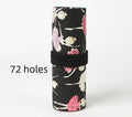 Square canvas rolling pencil case with Ballet Girl print, showing multiple holes for colour pencils.