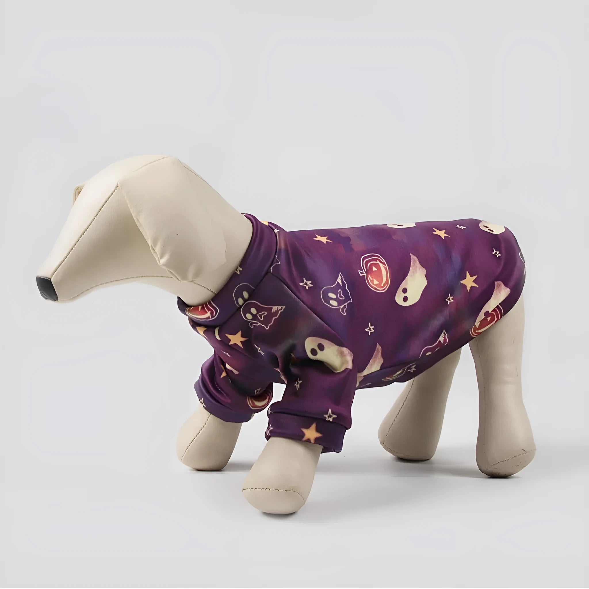 Fleece-lined dog coat with polyester fabric and triangle scarf in European American style patterns