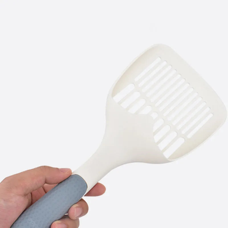 Large stainless steel cat litter shovel for scooping tofu cat litter with plastic handle