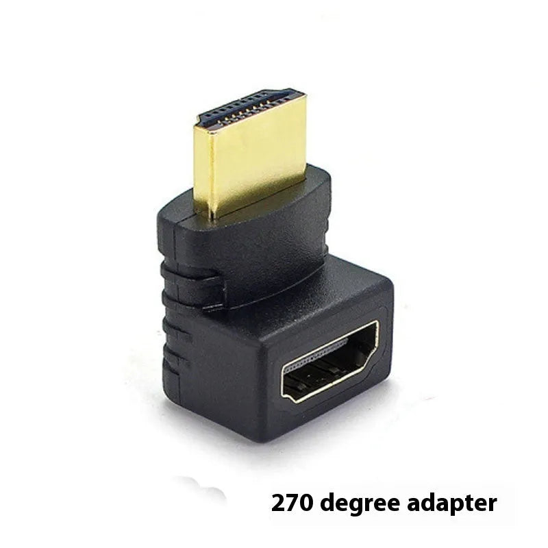 270-degree HDMI adapter cable with square bend for TV laptop wiring protection