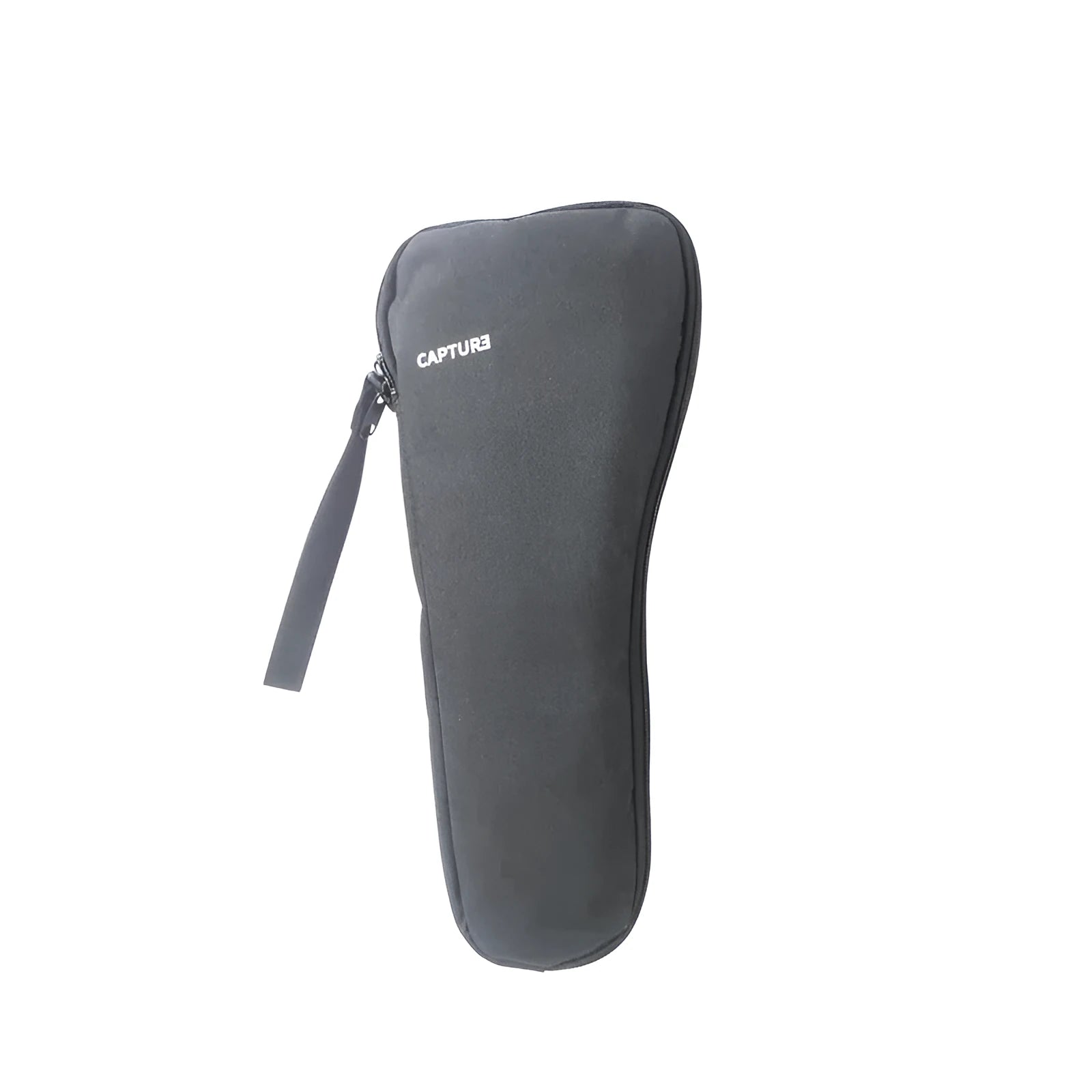 Black drawstring storage bag for mobile phone gimbal accessories on a table.