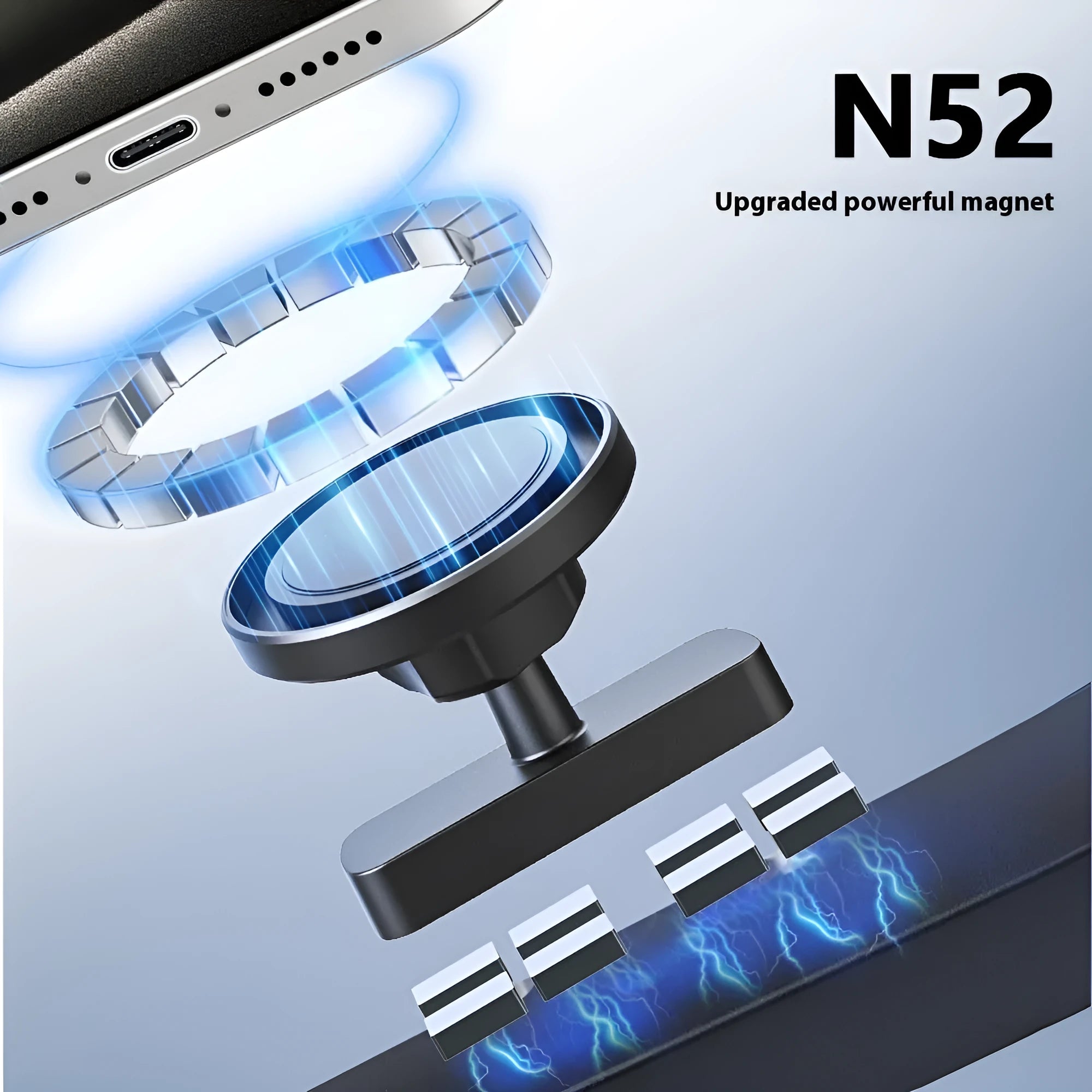 H160 G17 silicone mobile phone holder with magnetic suction for iron surfaces