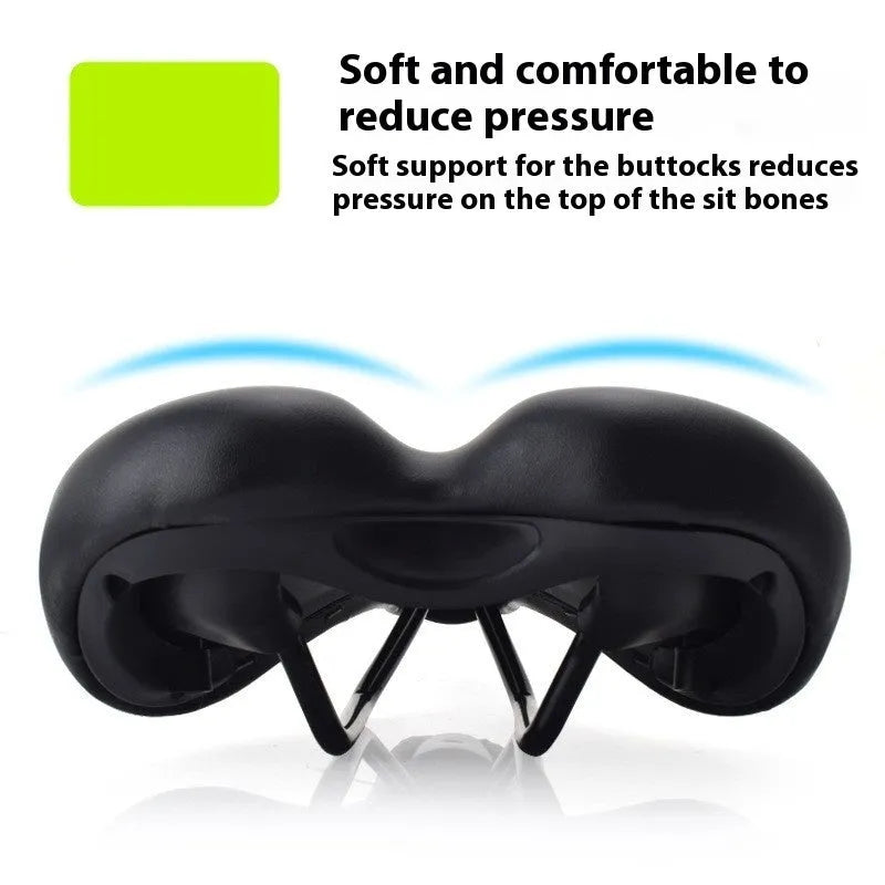 Bicycle seat cushion made of PU leather with foam padding, shown in a neutral colour.