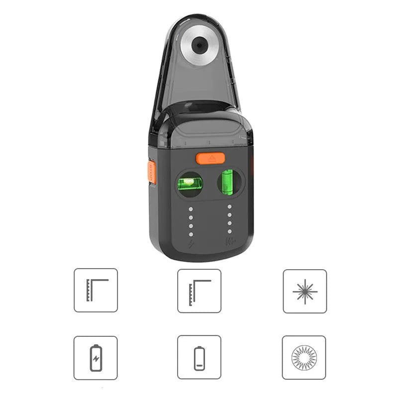 Red laser dust collection bracket attachment for electric hammer drill showing compact design