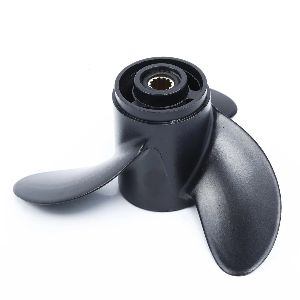 Aluminium alloy outboard motor propeller, 7.8 inch diameter, 3-blade, black finish