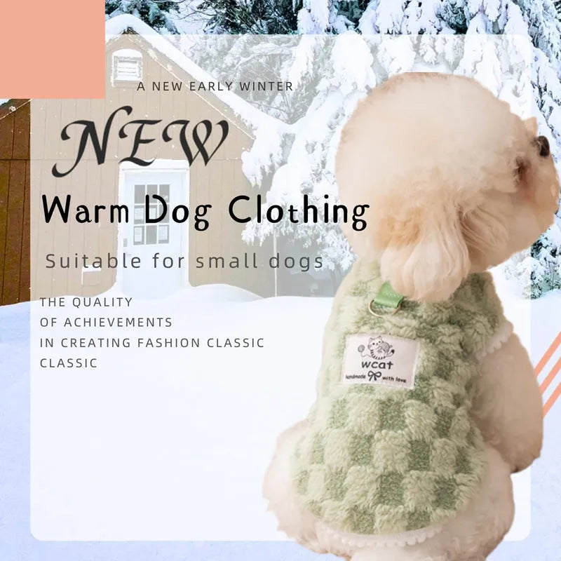 Autumn winter Korean dog hoodie in green with cute cartoon bear print for small medium pets