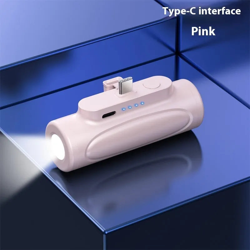 Black Creative Power Bank Glare Flashlight showing USB-C port and LED lens, with dimensions 83mm x 27mm x 41mm.