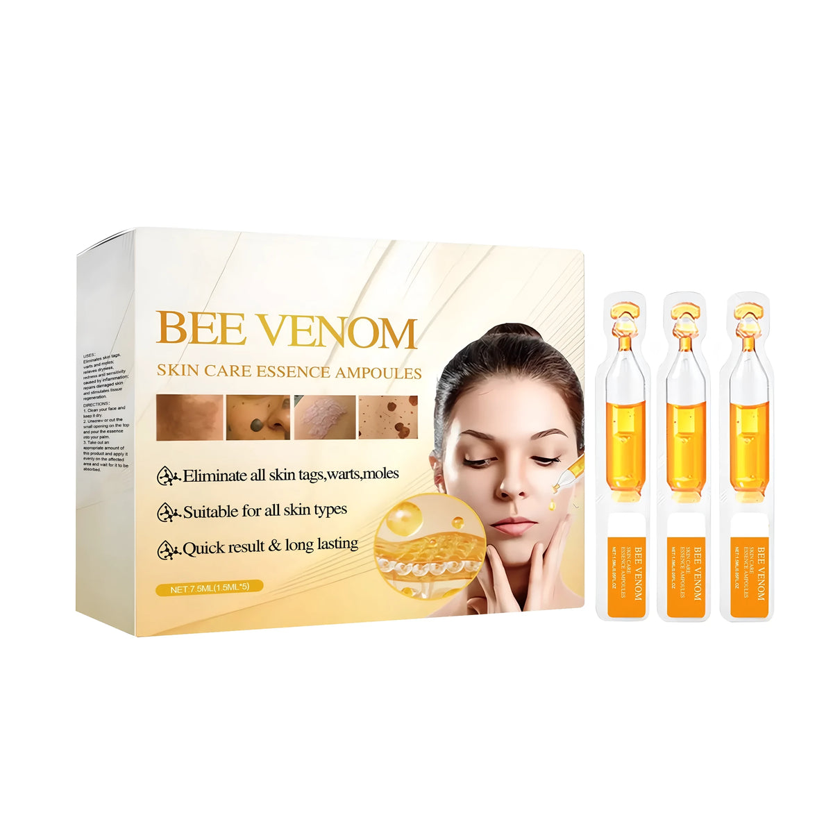 Skin soothing ampoule nursing solution 7.5ml set of five 1.5ml ampoules with bee venom, arnica and ceramide