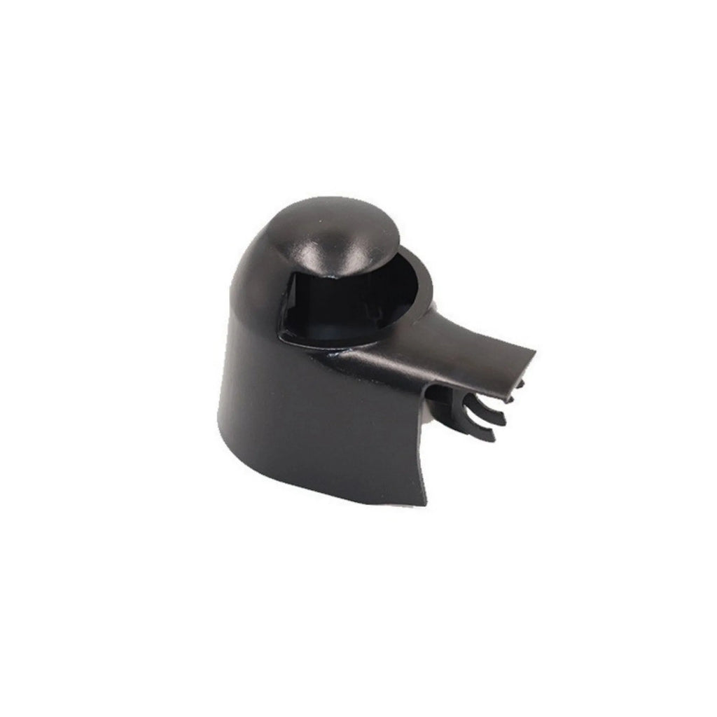 Black plastic rear wiper cover nozzle for Volkswagen Tiguan and Golf models.