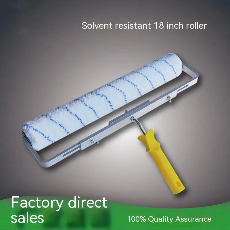 18-inch paint roller set with three brush head types on a lengthened handle for wall painting