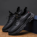 Men's black fleece-lined waterproof sneakers with padding and rubber soles