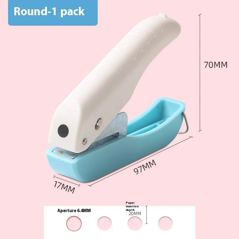 Manual embossing punching machine with Love, Star, and round dies for paper crafts.