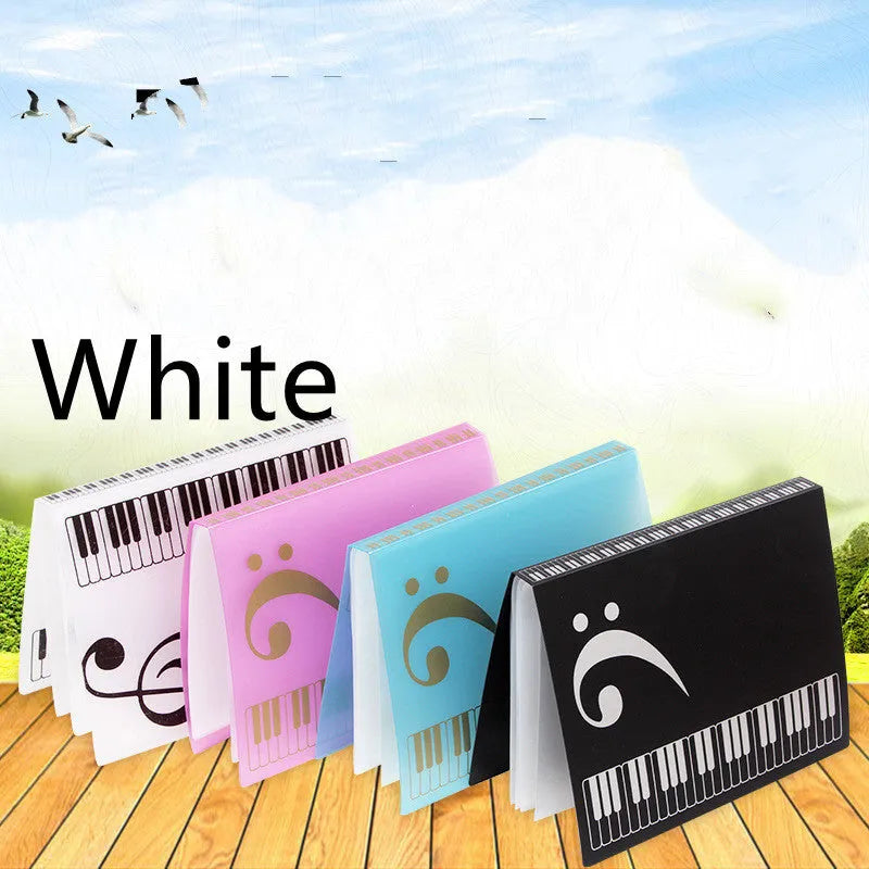 ABS plastic piano score folder with transparent inserts in four colour options: black, blue, pink, white.