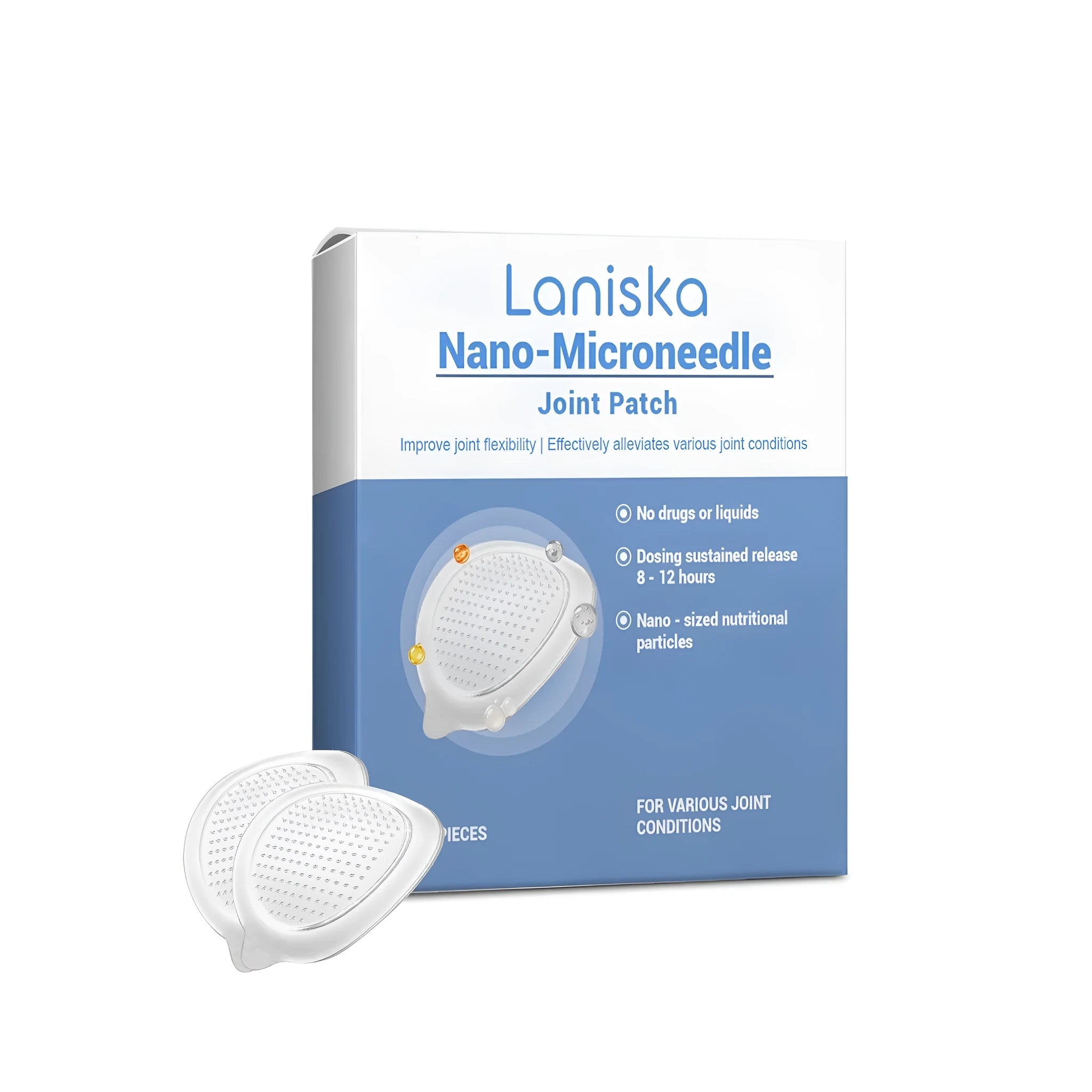 Four nano-microneedle joint patches with PE backing for herbal ingredient delivery