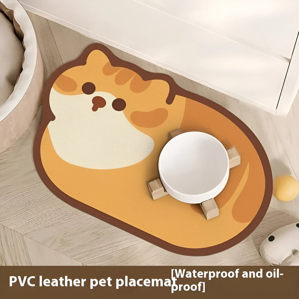 Cartoon pet leather placemat with anime animal print in 40×60cm