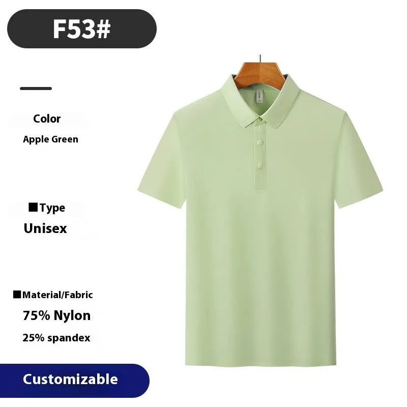 Man wearing a seamless brocade ammonia polo shirt in sky blue for summer sports.