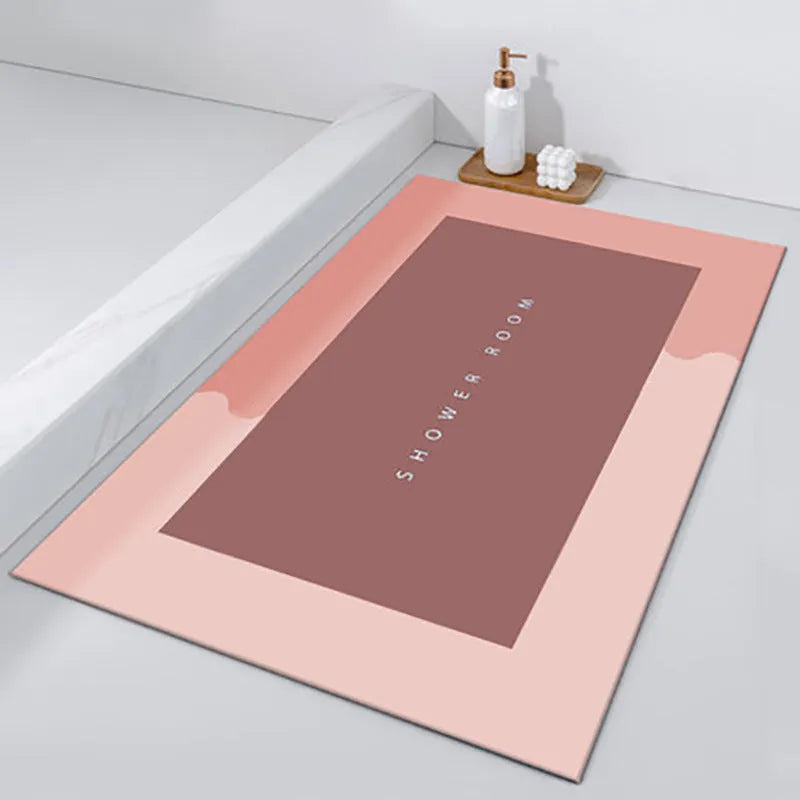Modern simple diatom mud bathroom floor mat with non-slip rubber backing in Baikal blue colour.