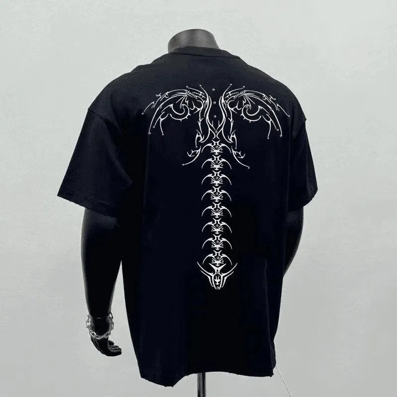 Men's loose fit short sleeve cotton t-shirt in black or white for business commute wear