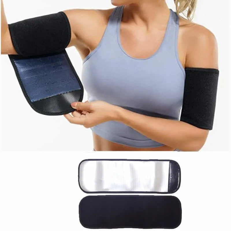 Butterfly arm band fitness exercise sweat band in free size polyester fibre, showing waist support and shaping design