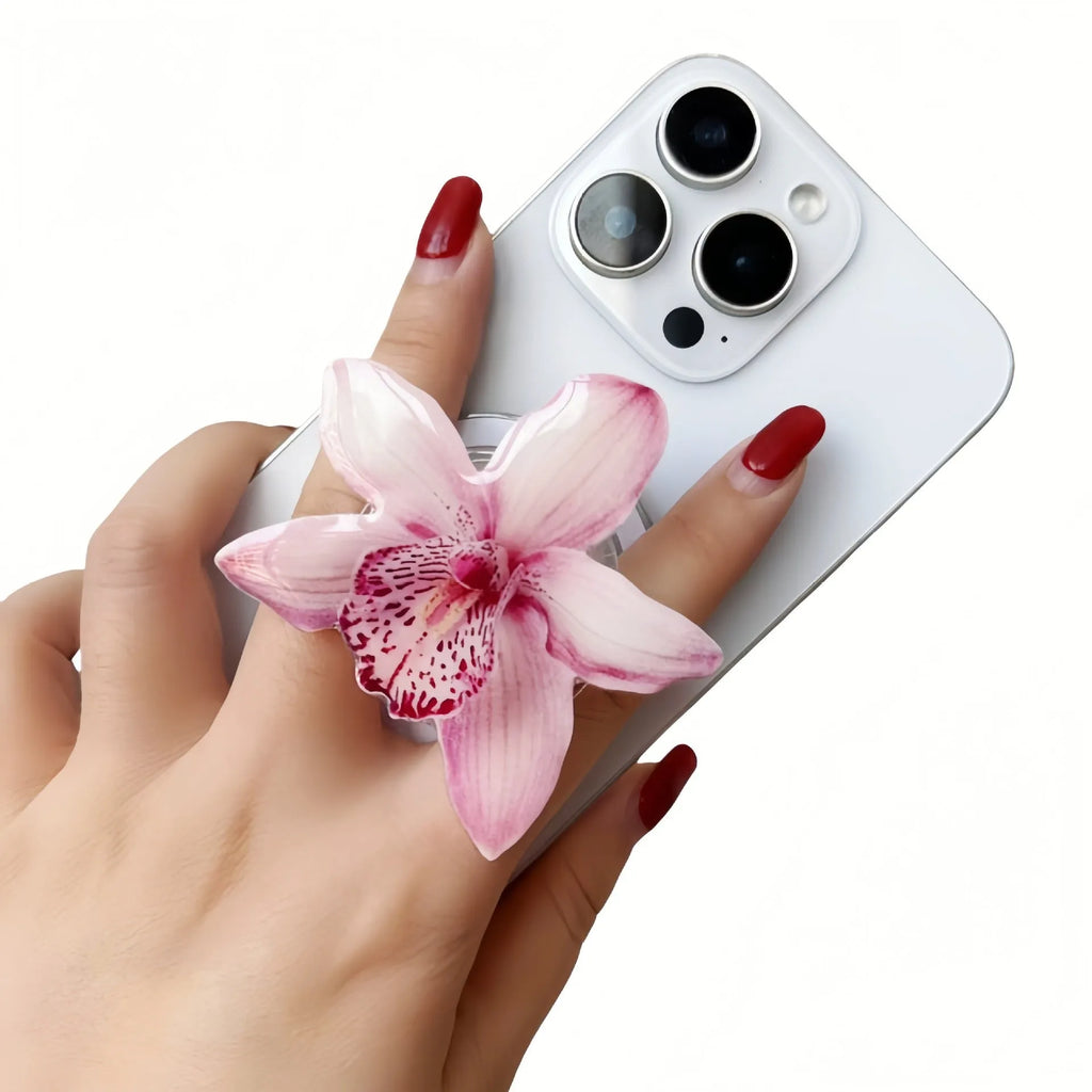 Phalaenopsis Flowers Cellphone Airbag Support magnetic acrylic phone holder in multiple colours