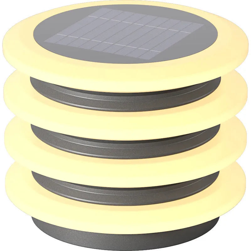 Square stainless steel solar pillar lamp on a garden wall, IP65 waterproof, available in 30cm and 40cm heights