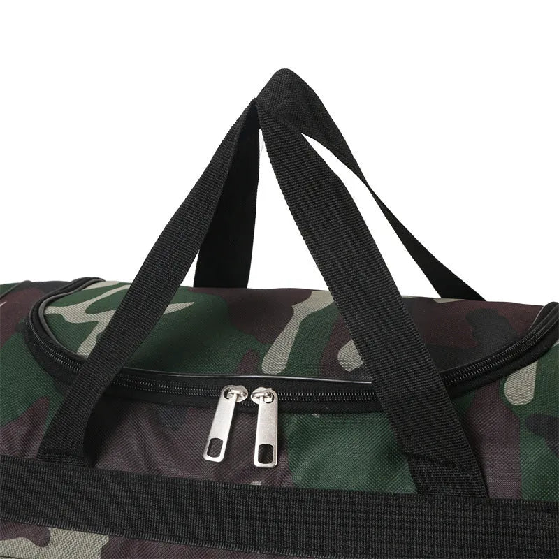 Camouflage waterproof luggage bag with striped pattern and below 20L capacity