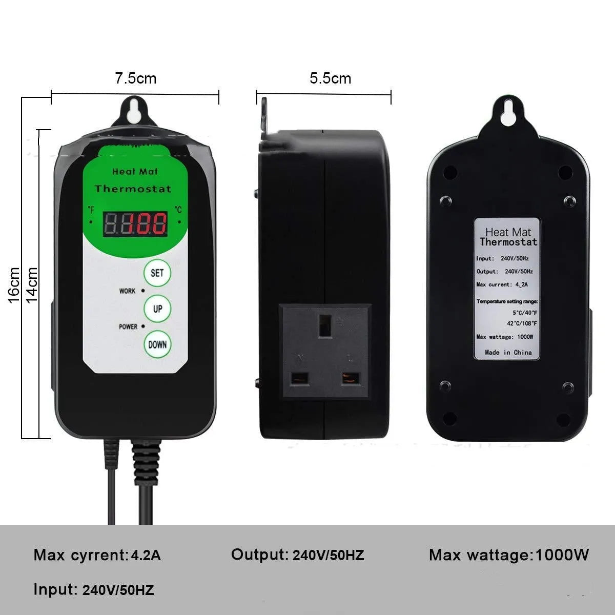 BH1912020 digital temperature controller with display showing temperature reading