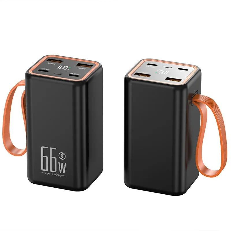 Black and white PD66W fast charge 20000 mAh power bank with creative design