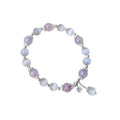Opal amethyst colour crystal bracelet with moon shape design, manually crafted women's jewellery