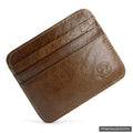 Top layer cowhide genuine leather coin purse in retro wax glossy brown colour, 10.7x8.7cm