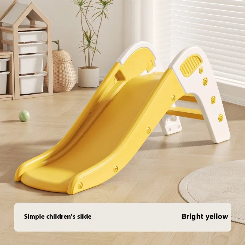 Small plastic baby slide for toddlers under 3 years in blue, yellow, brown, or grey colour options